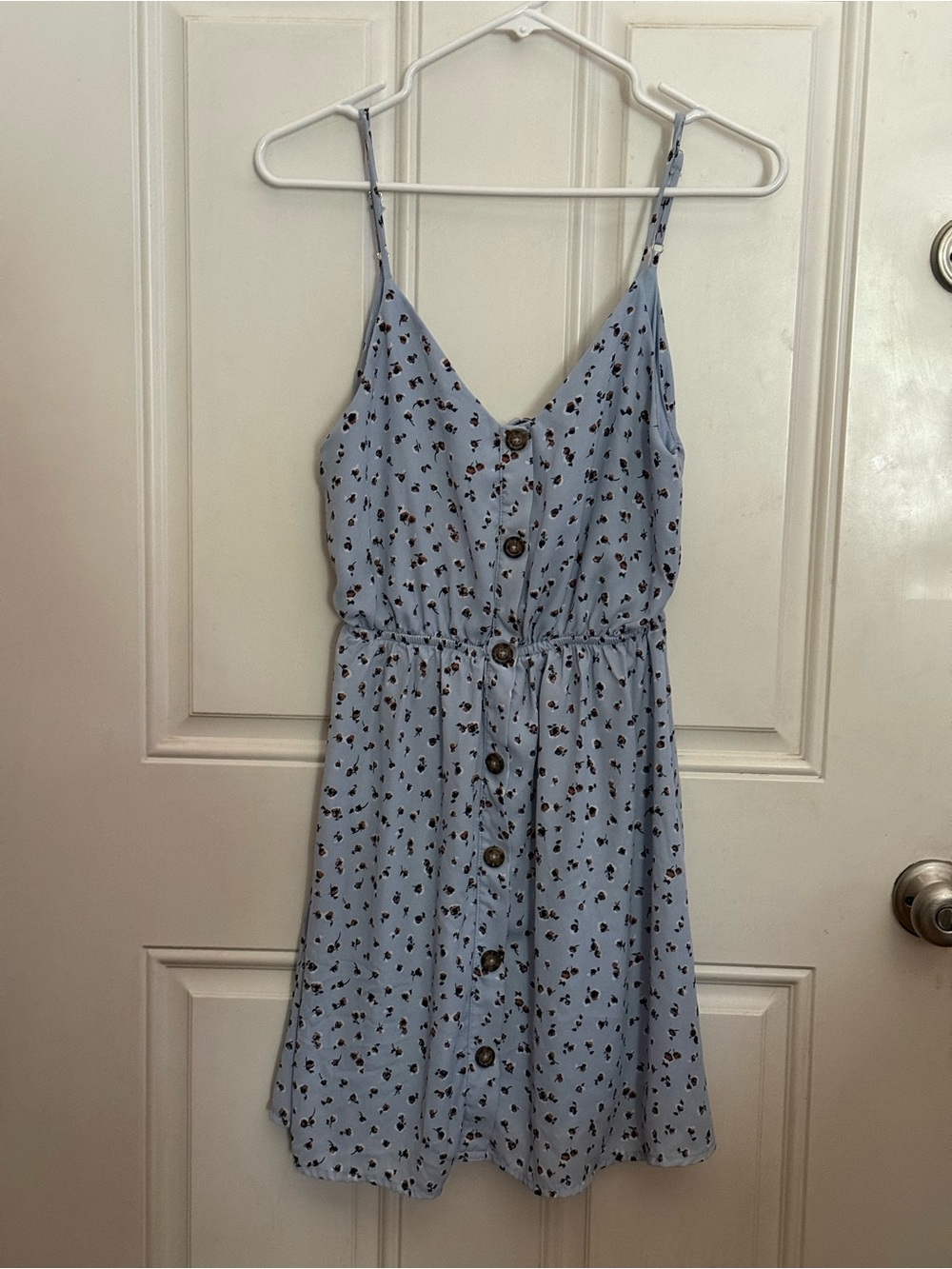 Sienna Sky Light Blue Floral Button-Front Sundress